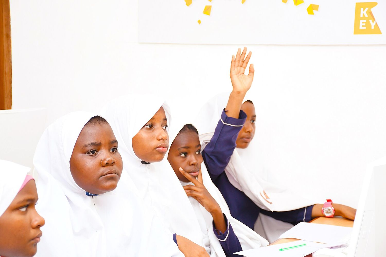 Kenyan schoolgirls in uniform